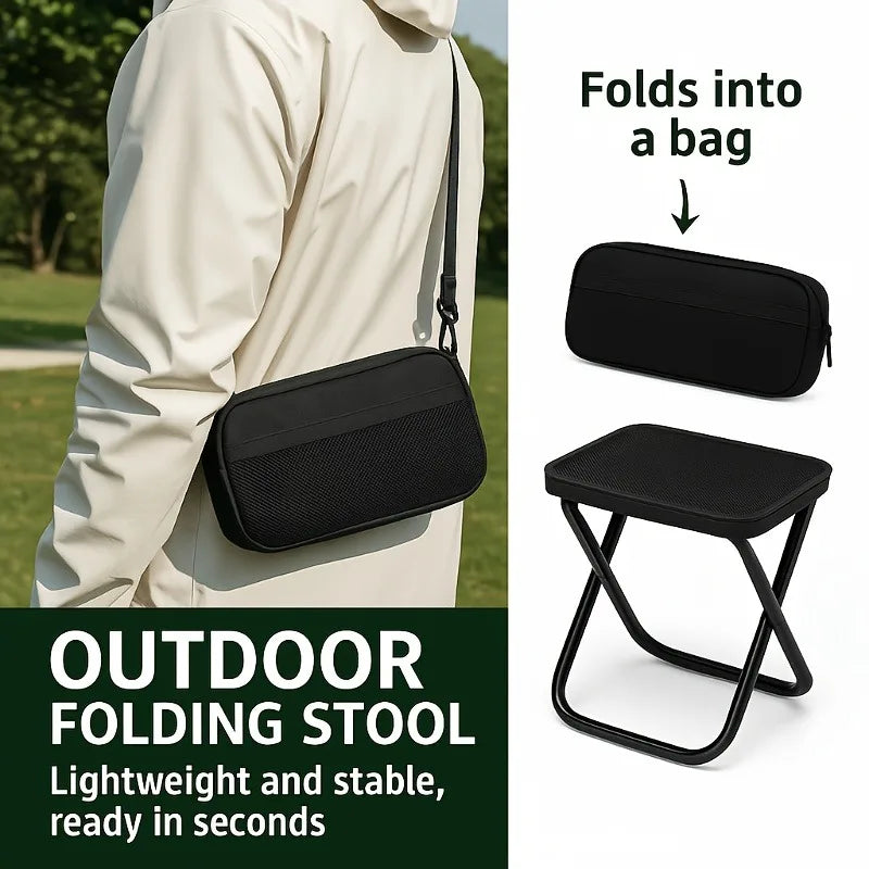 TrailSeat™ Portable Folding Stool — Folds Into a Compact Bag